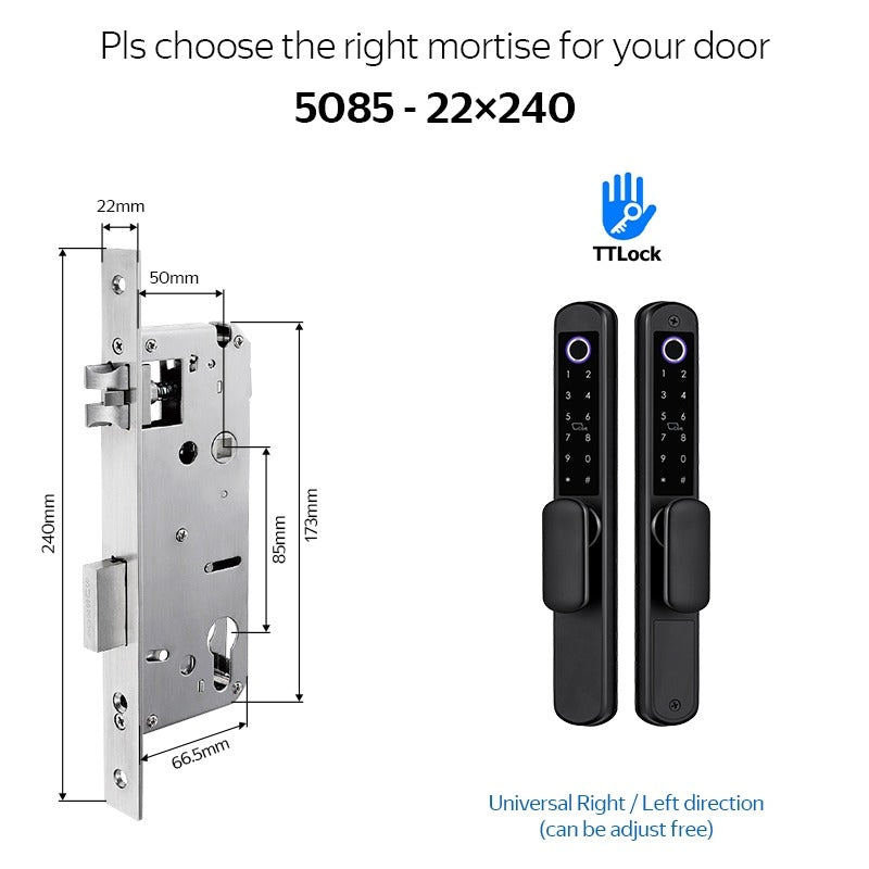 【Double Side Lock】TTLOCK Smart Grill Door Lock Double Sided Fingerprint Password Unlocking Digital Aluminum Door Lock