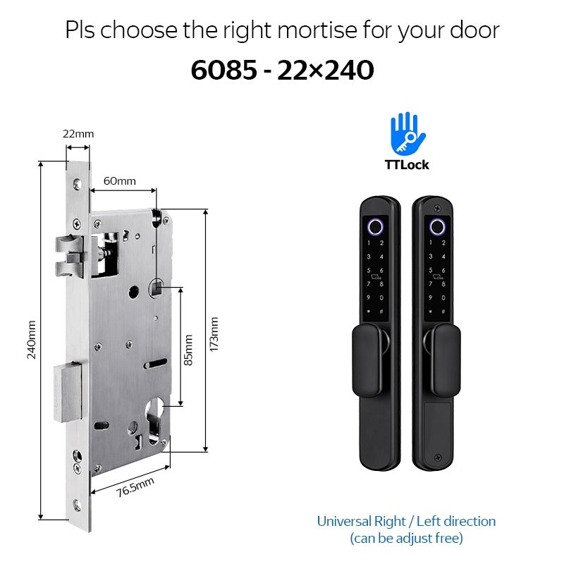 【Double Side Lock】TTLOCK Smart Grill Door Lock Double Sided Fingerprint Password Unlocking Digital Aluminum Door Lock