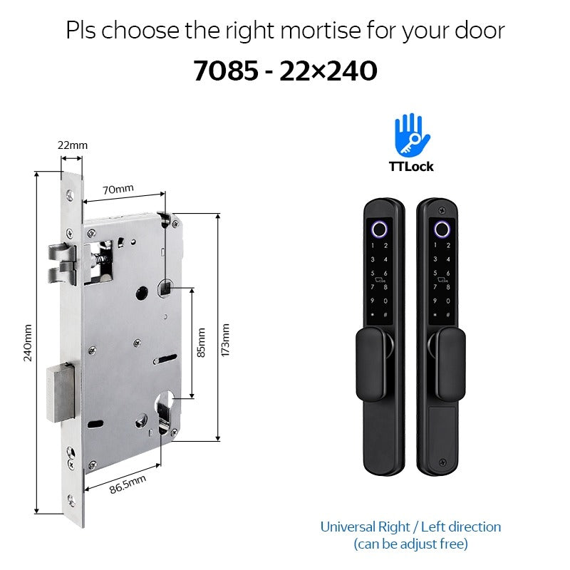 【Double Side Lock】TTLOCK Smart Grill Door Lock Double Sided Fingerprint Password Unlocking Digital Aluminum Door Lock
