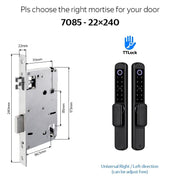 【Double Side Lock】TTLOCK Smart Grill Door Lock Double Sided Fingerprint Password Unlocking Digital Aluminum Door Lock