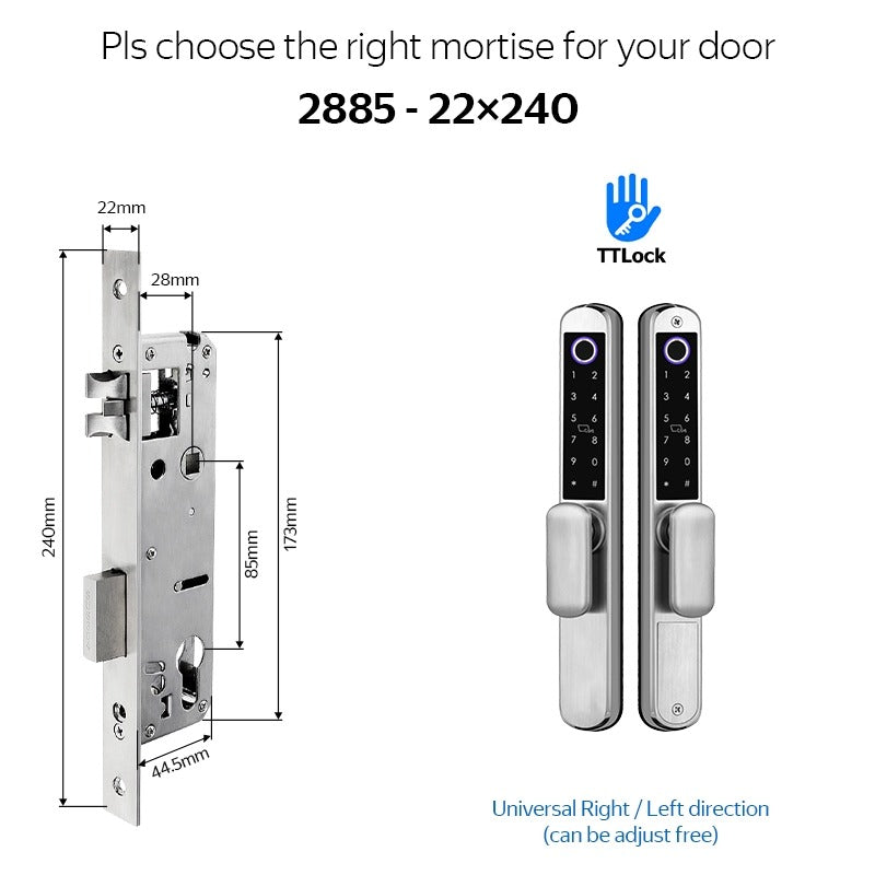 【Double Side Lock】TTLOCK Smart Grill Door Lock Double Sided Fingerprint Password Unlocking Digital Aluminum Door Lock