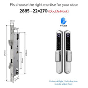 【Double Side Lock】TTLOCK Smart Grill Door Lock Double Sided Fingerprint Password Unlocking Digital Aluminum Door Lock