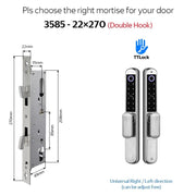 【Double Side Lock】TTLOCK Smart Grill Door Lock Double Sided Fingerprint Password Unlocking Digital Aluminum Door Lock