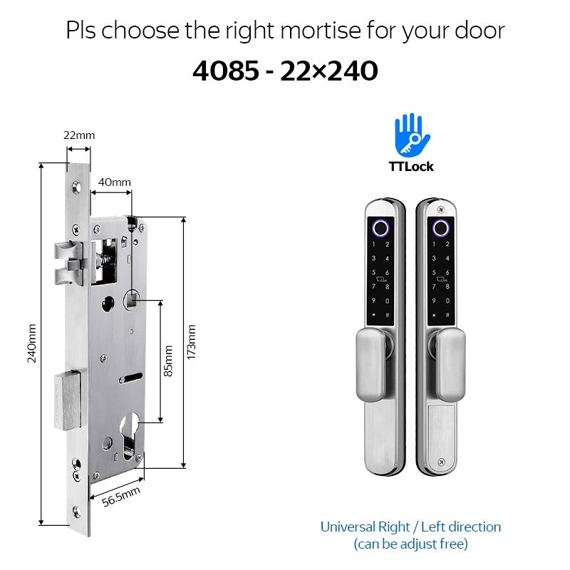 【Double Side Lock】TTLOCK Smart Grill Door Lock Double Sided Fingerprint Password Unlocking Digital Aluminum Door Lock