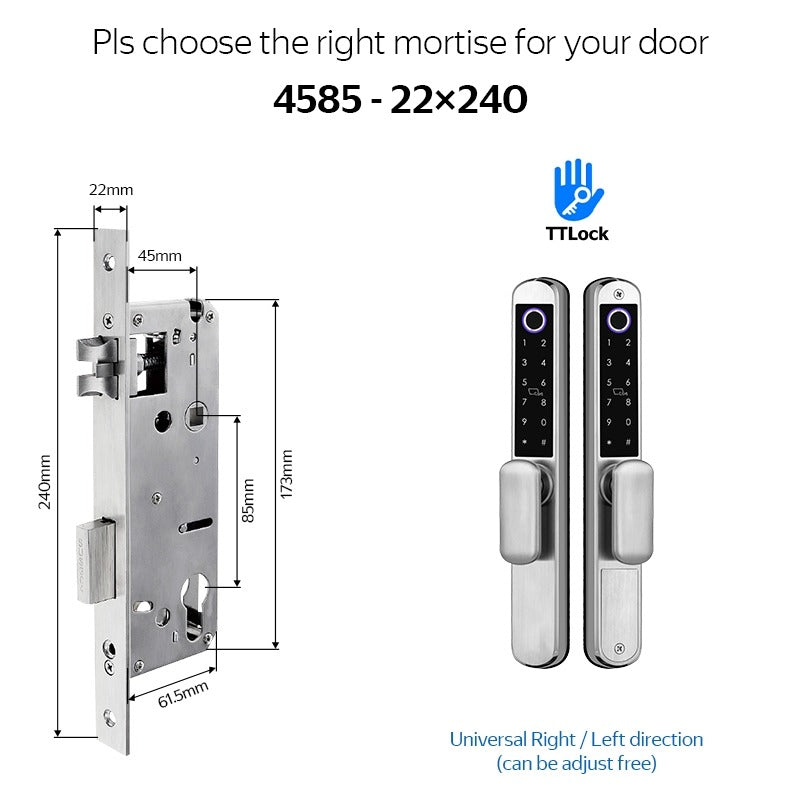 【Double Side Lock】TTLOCK Smart Grill Door Lock Double Sided Fingerprint Password Unlocking Digital Aluminum Door Lock