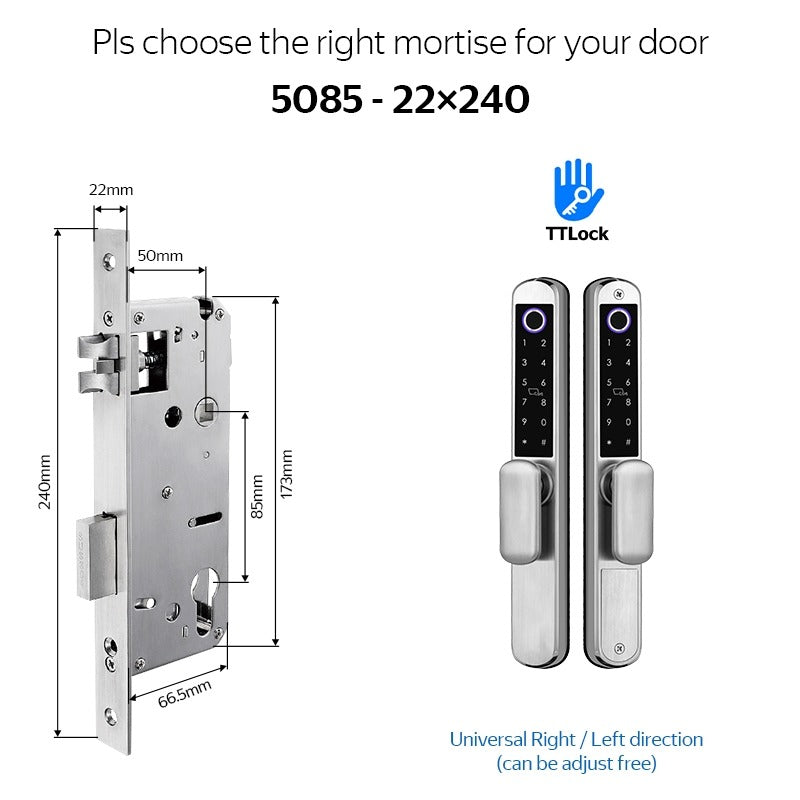 【Double Side Lock】TTLOCK Smart Grill Door Lock Double Sided Fingerprint Password Unlocking Digital Aluminum Door Lock
