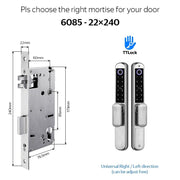 【Double Side Lock】TTLOCK Smart Grill Door Lock Double Sided Fingerprint Password Unlocking Digital Aluminum Door Lock