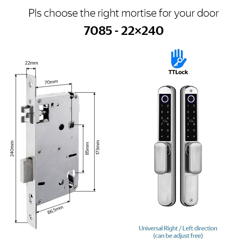 【Double Side Lock】TTLOCK Smart Grill Door Lock Double Sided Fingerprint Password Unlocking Digital Aluminum Door Lock