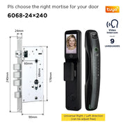 [Video Surveillance] 7 In 1 Tuya Smart Door Lock with HD Security Camera Fully Automatic Safety Door Digital Lock with Intercom Function