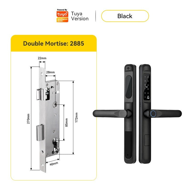 [Doorbell Function] 5 In 1 Tuya Smart Door Lock Waterproof Fingerprint Sliding Door Lock Zinc Alloy Electronic Lock Digital Password Lock For Aluminum Door