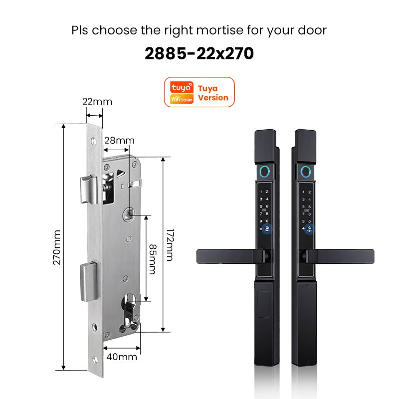 【Grill Door Smart Lock】Tuya Smart Door Lock Double Sided System Waterproof Digital Lock for Grill Door 5 In 1 Digital Lock with Doorbell Function for Sliding Door