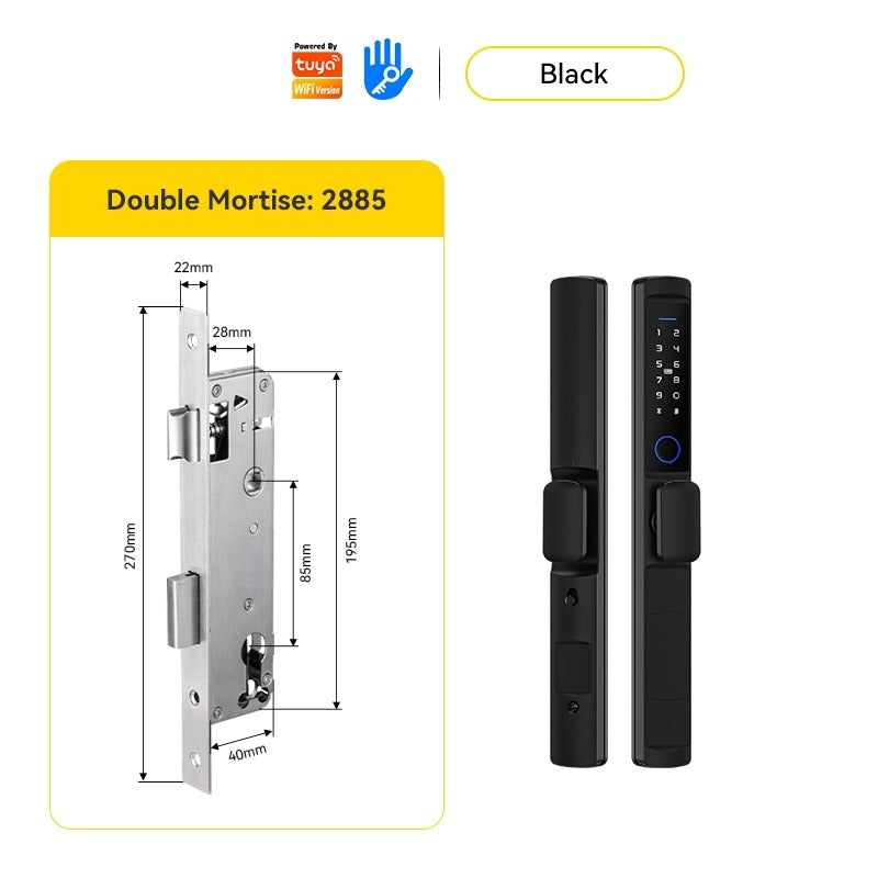 Tuya/TTLOCK Waterproof Smart Door Lock Anti Theft Zinc Alloy Sliding Door Lock with Short Handle Semi-Automatic Fingerprint Digital Lock For Aluminum Door