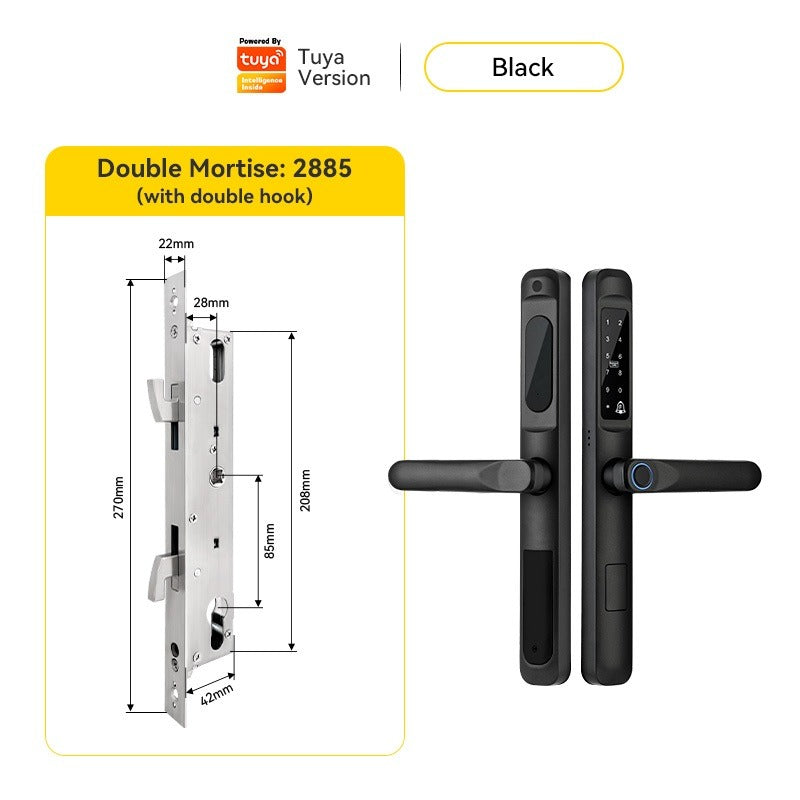 [Doorbell Function] 5 In 1 Tuya Smart Door Lock Waterproof Fingerprint Sliding Door Lock Zinc Alloy Electronic Lock Digital Password Lock For Aluminum Door