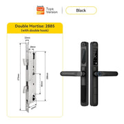 [Doorbell Function] 5 In 1 Tuya Smart Door Lock Waterproof Fingerprint Sliding Door Lock Zinc Alloy Electronic Lock Digital Password Lock For Aluminum Door