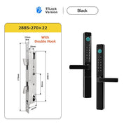 【Grill Door Lock】TTLOCK Smart Door Lock Double Side Fingerprint Digital Lock with Doorbell Outdoor Waterproof Electronic Lock Password/IC Card/Key Unlock