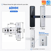Tuya WiFi Smart Door Lock APP Remote Unlocking Fingerprint Lock Digital Password Key IC Card Unlocking