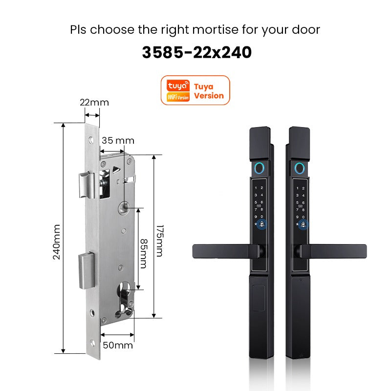 【Grill Door Smart Lock】Tuya Smart Door Lock Double Sided System Waterproof Digital Lock for Grill Door 5 In 1 Digital Lock with Doorbell Function for Sliding Door