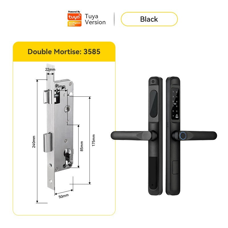 [Doorbell Function] 5 In 1 Tuya Smart Door Lock Waterproof Fingerprint Sliding Door Lock Zinc Alloy Electronic Lock Digital Password Lock For Aluminum Door