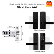 [Matte/Glossy] 5 In 1 Tuya Smart Door Lock with Doorbell  Password Digital Lock with Electronic Anti-Lock Fingreprint Kunci Pintu Rumah for Home