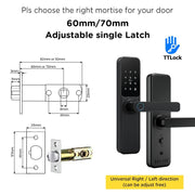 TTLOCK Smart Door Lock with Doorbell APP Management Fingerprint Tombol Pintu Rumah Anti Theft Password Digital Lock Door Knob for Home Wooden Door