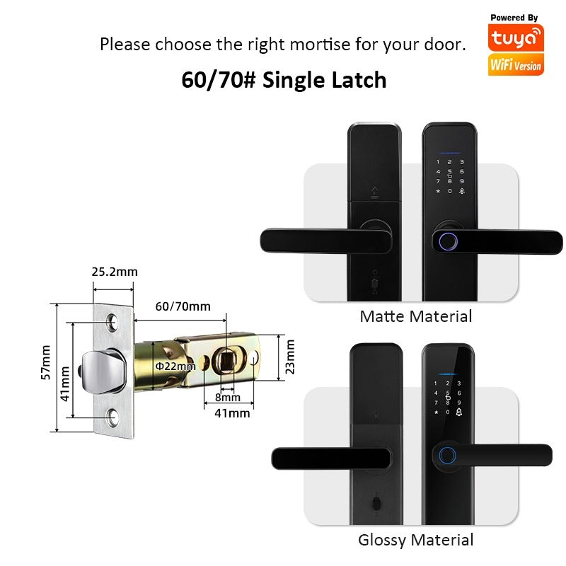 [Matte/Glossy] 5 In 1 Tuya Smart Door Lock with Doorbell  Password Digital Lock with Electronic Anti-Lock Fingreprint Kunci Pintu Rumah for Home