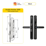 [Doorbell Function] 5 In 1 Tuya Smart Door Lock Waterproof Fingerprint Sliding Door Lock Zinc Alloy Electronic Lock Digital Password Lock For Aluminum Door