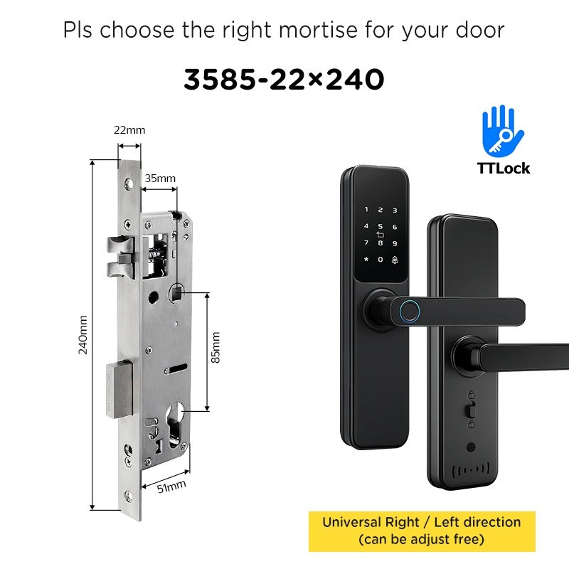 TTLOCK Smart Door Lock with Doorbell APP Management Fingerprint Tombol Pintu Rumah Anti Theft Password Digital Lock Door Knob for Home Wooden Door