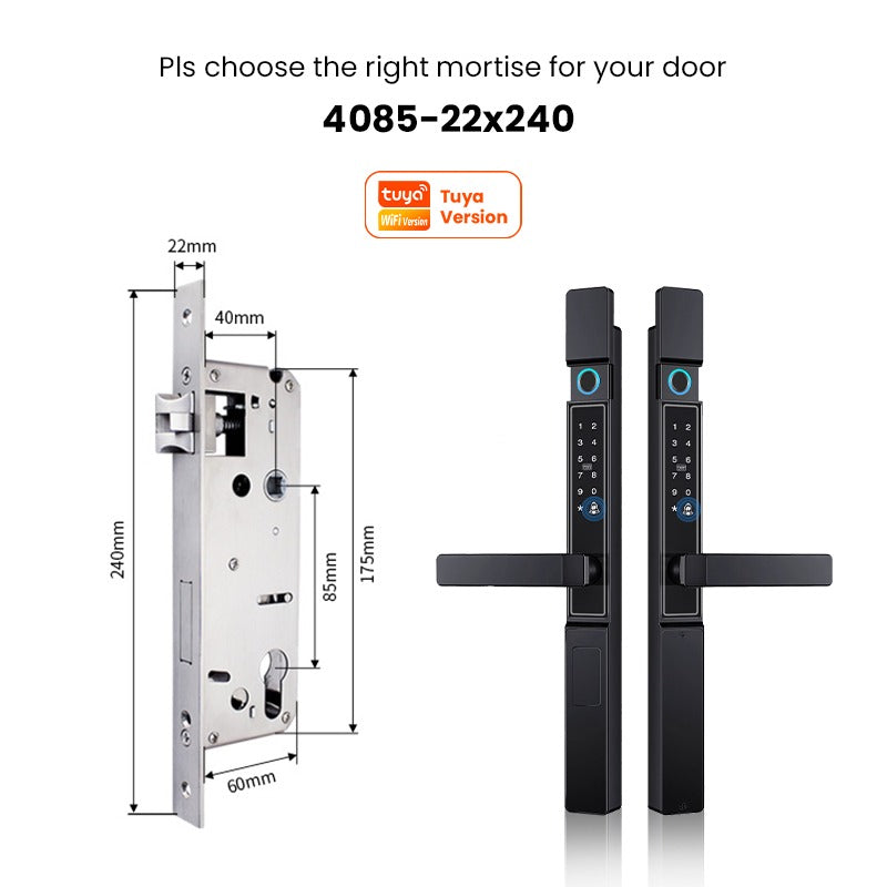 【Grill Door Smart Lock】Tuya Smart Door Lock Double Sided System Waterproof Digital Lock for Grill Door 5 In 1 Digital Lock with Doorbell Function for Sliding Door