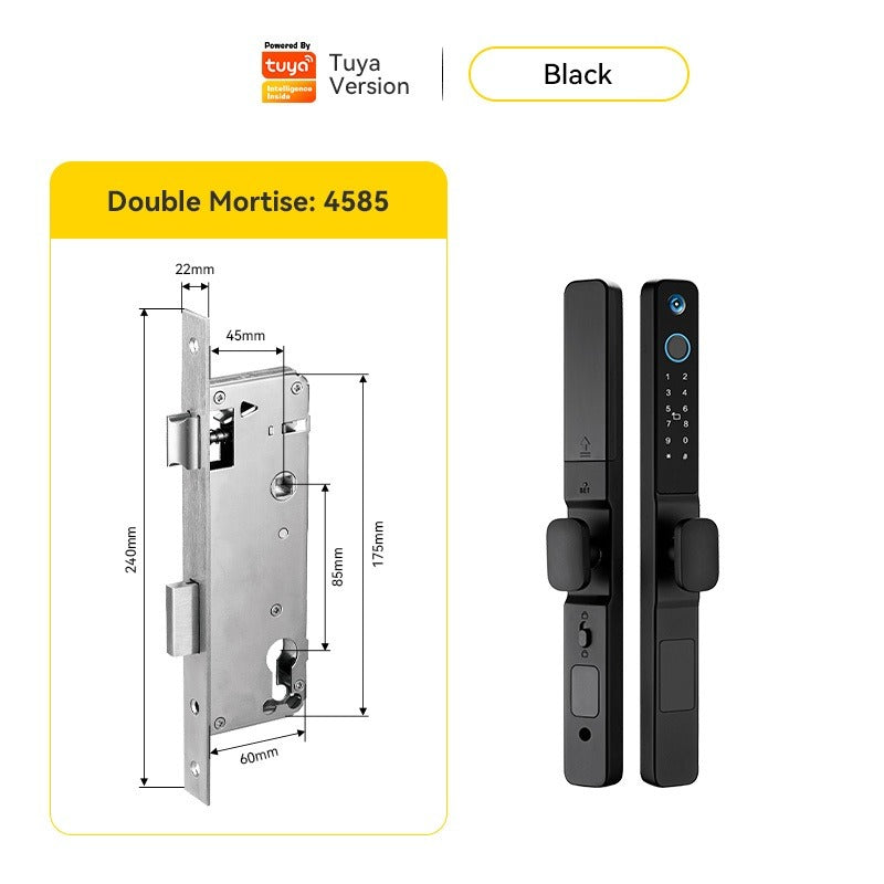 Tuya WiFi Smart Door Lock with Security Camera Fingerprint Sliding Door Lock with Electronic Anti Lock Button Security Password Digital Door Lock for Home