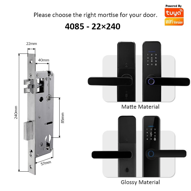 [Matte/Glossy] 5 In 1 Tuya Smart Door Lock with Doorbell  Password Digital Lock with Electronic Anti-Lock Fingreprint Kunci Pintu Rumah for Home