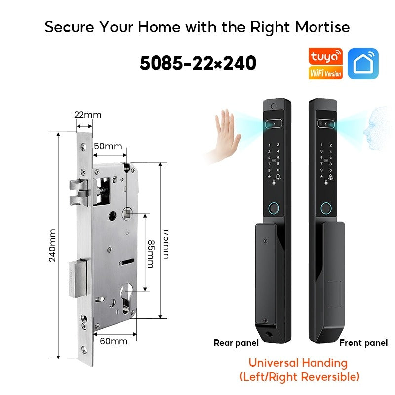 【Palm Vein Unlock】Tuya 7 in1 Fully Automatic Smart Digital Gate Lock 3D Face Unlock IP68 Waterproof Suitable for HDB Main Gate   Sliding Door
