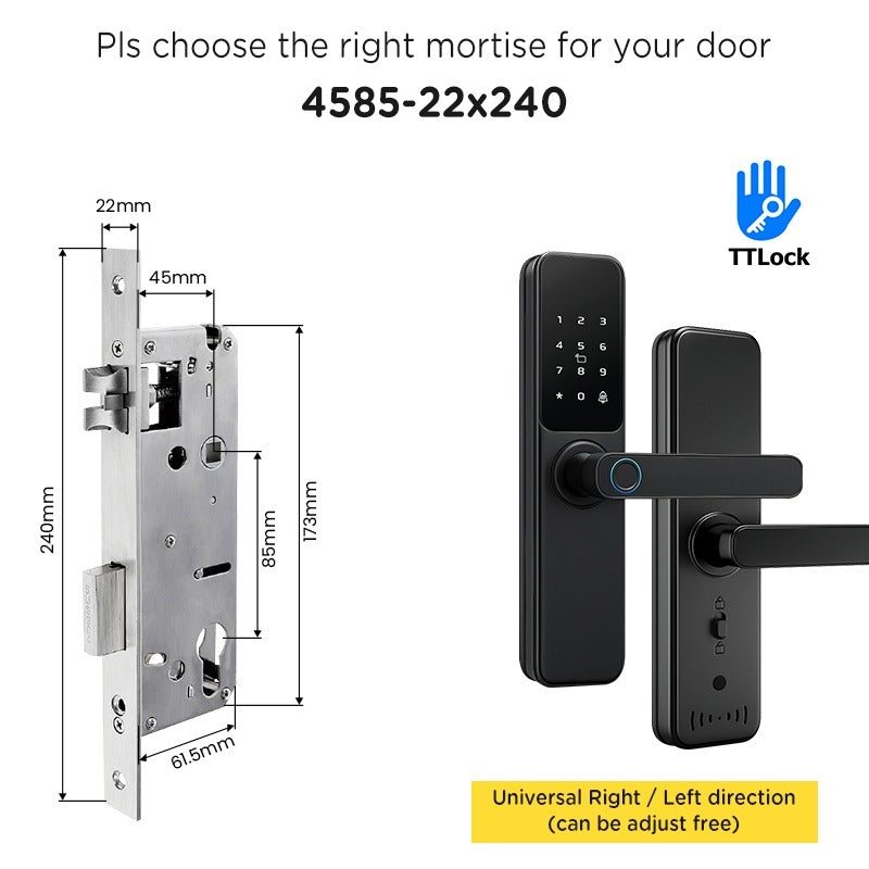 TTLOCK Smart Door Lock with Doorbell APP Management Fingerprint Tombol Pintu Rumah Anti Theft Password Digital Lock Door Knob for Home Wooden Door