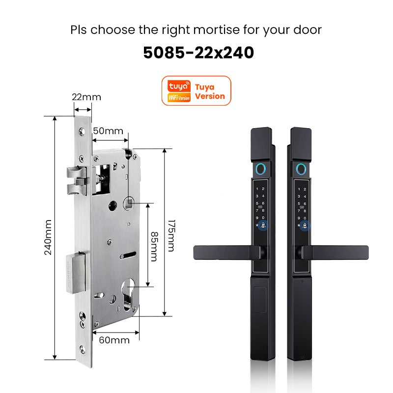 【Grill Door Smart Lock】Tuya Smart Door Lock Double Sided System Waterproof Digital Lock for Grill Door 5 In 1 Digital Lock with Doorbell Function for Sliding Door