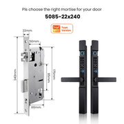 【Grill Door Smart Lock】Tuya Smart Door Lock Double Sided System Waterproof Digital Lock for Grill Door 5 In 1 Digital Lock with Doorbell Function for Sliding Door