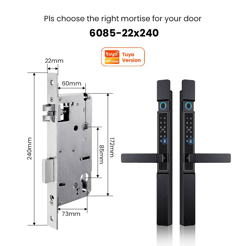 【Grill Door Smart Lock】Tuya Smart Door Lock Double Sided System Waterproof Digital Lock for Grill Door 5 In 1 Digital Lock with Doorbell Function for Sliding Door