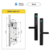 【Grill Door Lock】TTLOCK Smart Door Lock Double Side Fingerprint Digital Lock with Doorbell Outdoor Waterproof Electronic Lock Password/IC Card/Key Unlock