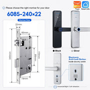 Tuya WiFi Smart Door Lock APP Remote Unlocking Fingerprint Lock Digital Password Key IC Card Unlocking