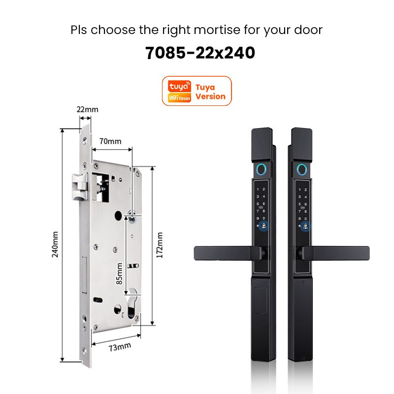 【Grill Door Smart Lock】Tuya Smart Door Lock Double Sided System Waterproof Digital Lock for Grill Door 5 In 1 Digital Lock with Doorbell Function for Sliding Door