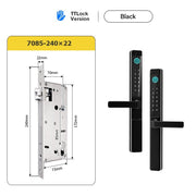 【Grill Door Lock】TTLOCK Smart Door Lock Double Side Fingerprint Digital Lock with Doorbell Outdoor Waterproof Electronic Lock Password/IC Card/Key Unlock