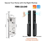 【Palm Vein Unlock】Tuya 7 in1 Fully Automatic Smart Digital Gate Lock 3D Face Unlock IP68 Waterproof Suitable for HDB Main Gate   Sliding Door