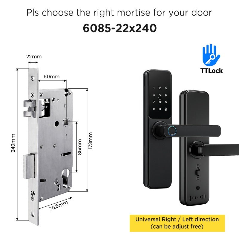 TTLOCK Smart Door Lock with Doorbell APP Management Fingerprint Tombol Pintu Rumah Anti Theft Password Digital Lock Door Knob for Home Wooden Door