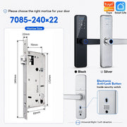 Tuya WiFi Smart Door Lock APP Remote Unlocking Fingerprint Lock Digital Password Key IC Card Unlocking