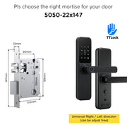 TTLOCK Smart Door Lock with Doorbell APP Management Fingerprint Tombol Pintu Rumah Anti Theft Password Digital Lock Door Knob for Home Wooden Door