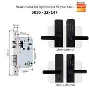 [Matte/Glossy] 5 In 1 Tuya Smart Door Lock with Doorbell  Password Digital Lock with Electronic Anti-Lock Fingreprint Kunci Pintu Rumah for Home