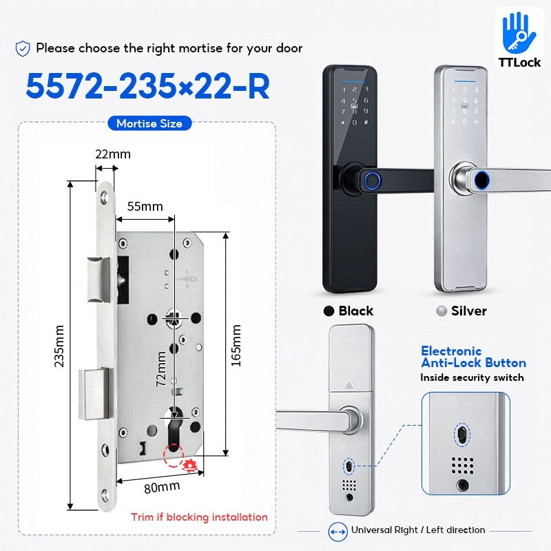 [Ready Stock] 5 In 1 TTLOCK Smart Door Lock Fingerprint Lock Pintu Rumah APP Remote Unlock Password Digital Lock for Woodern Door APP Management Google Home Amazon Alexa