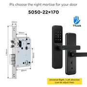 TTLOCK Smart Door Lock with Doorbell APP Management Fingerprint Tombol Pintu Rumah Anti Theft Password Digital Lock Door Knob for Home Wooden Door