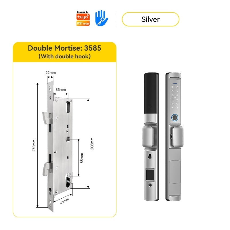 Tuya/TTLOCK Waterproof Smart Door Lock Anti Theft Zinc Alloy Sliding Door Lock with Short Handle Semi-Automatic Fingerprint Digital Lock For Aluminum Door