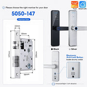 Tuya WiFi Smart Door Lock APP Remote Unlocking Fingerprint Lock Digital Password Key IC Card Unlocking