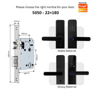 [Matte/Glossy] 5 In 1 Tuya Smart Door Lock with Doorbell  Password Digital Lock with Electronic Anti-Lock Fingreprint Kunci Pintu Rumah for Home