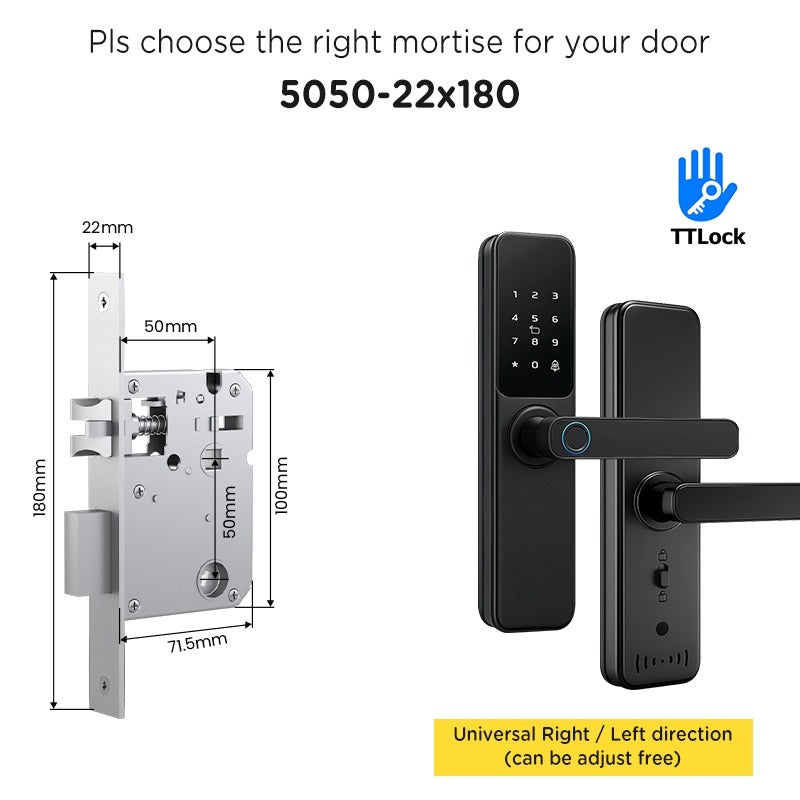 TTLOCK Smart Door Lock with Doorbell APP Management Fingerprint Tombol Pintu Rumah Anti Theft Password Digital Lock Door Knob for Home Wooden Door